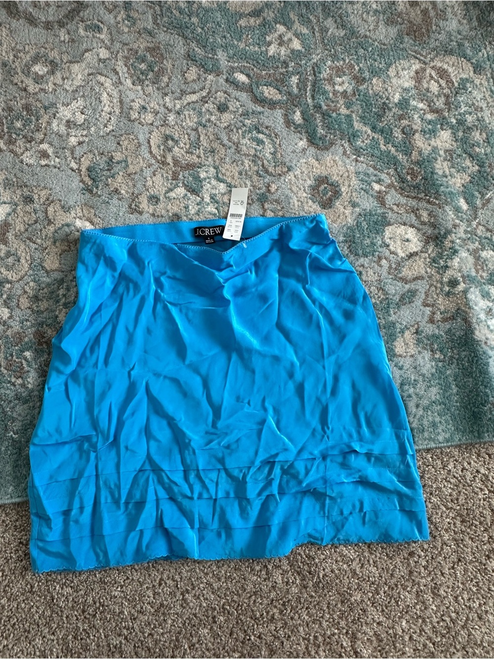 J.Crew Blue Tiered Mini mid-thigh to knee skirt